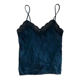 60's Dior black lace trim slip top